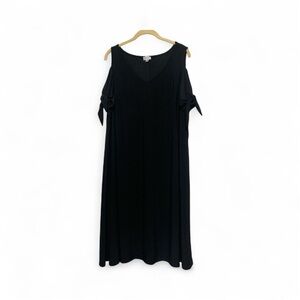 Avenue Black Cold Shoulder Midi Dress